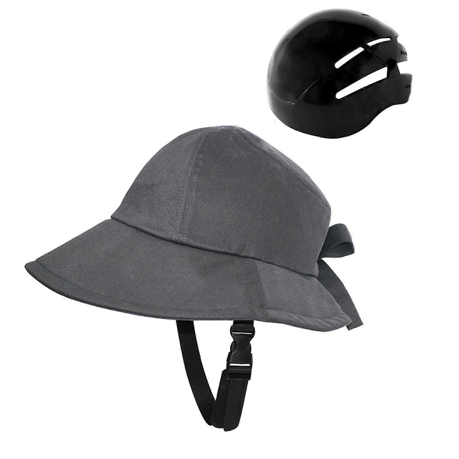 Ladies' bicycle helmets in hat style, bicycle helmets, sun hats, bicycle helmets, dark gray cycling helmets