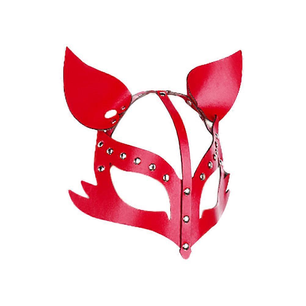 Costume Party Mask Stylish Fox-designed Adult Accessory Red 25X24CM For Role-playing Festivals 1Pack