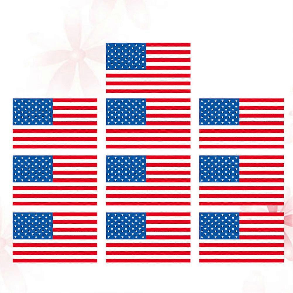 Us Flag Decal American Flag Sticker For Car Vehicle Multi 6.5X11.5cm Rectangle 10Pack