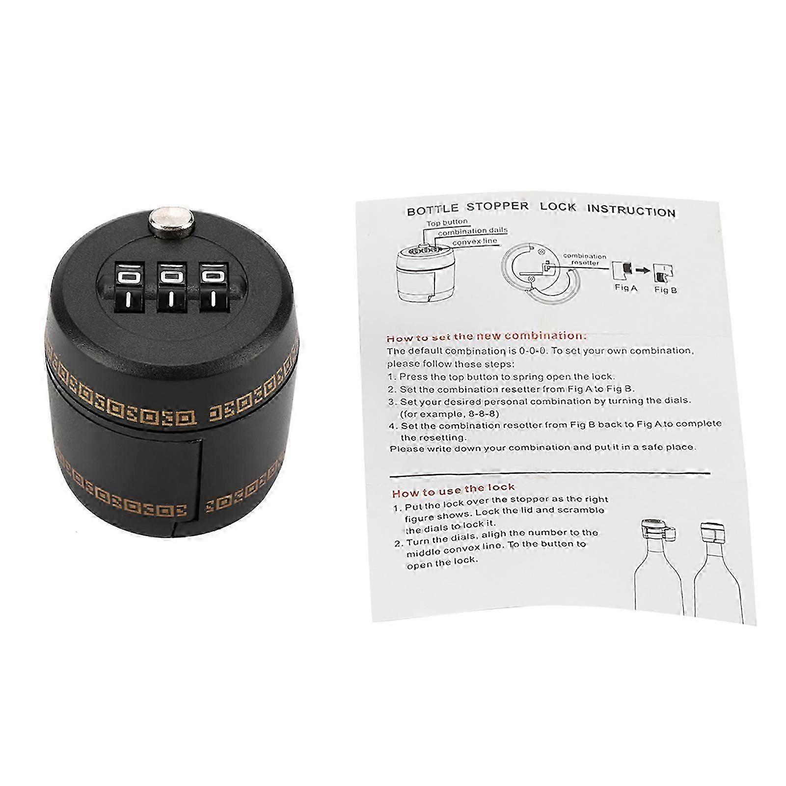 Plastic Bottle Password Lock Combination Sealing Lock Wine Stopper Vacuum Plug