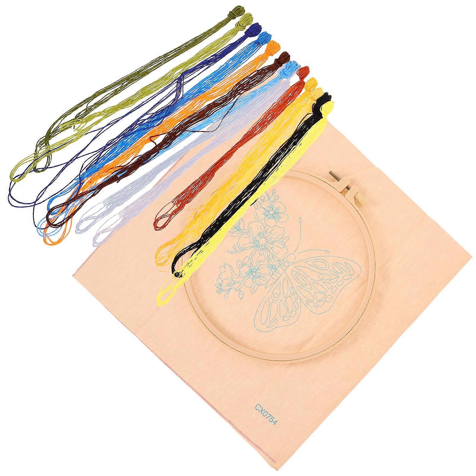 Embroidery Supplies Kit Embroidery Beginner Kit for DIY Art Craft Enthusiasts Circular Hoop 1Set