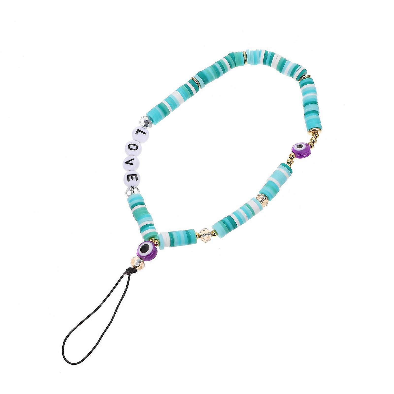 Wrist Phone Lanyard Beaded Design Multi-Colored Cell Phone Charm String For Students 1Pack