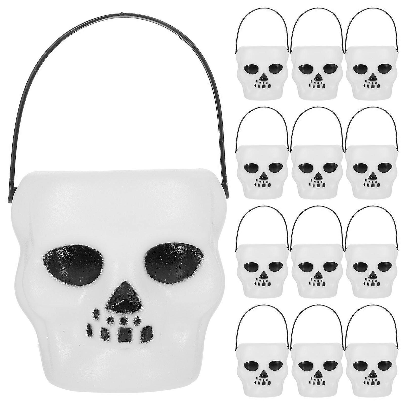 Halloween Candy Pail Portable Bucket with Handle for Kids Storage 6.5 x 6 x 5.5 cm 12Pack