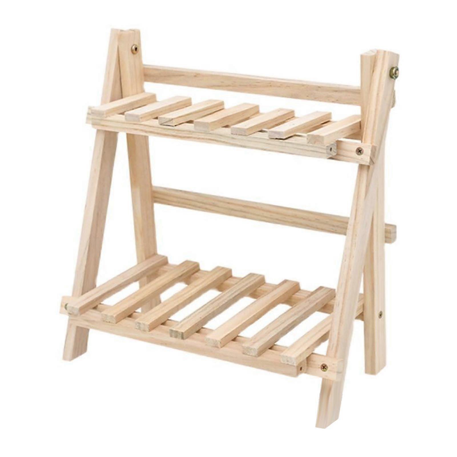2-Tier Wooden Desktop Storage Shelf, Decorative Countertop Shelf for Home and Office
