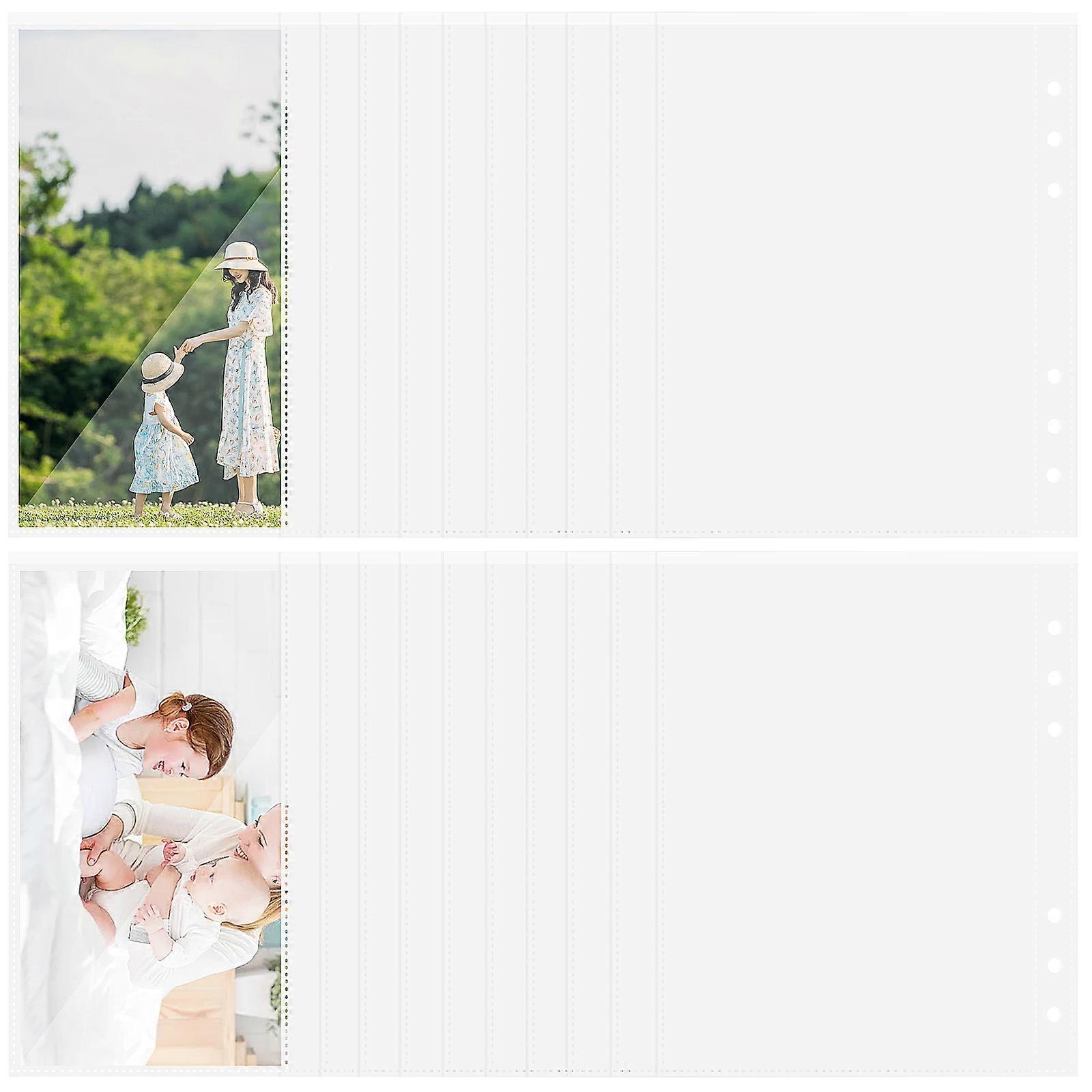 50 Clear Page Protectors for Binders, Top Load Punched Sheet Pockets for Cards & Photos, High Transparency Document Organizers for Portable Versatile