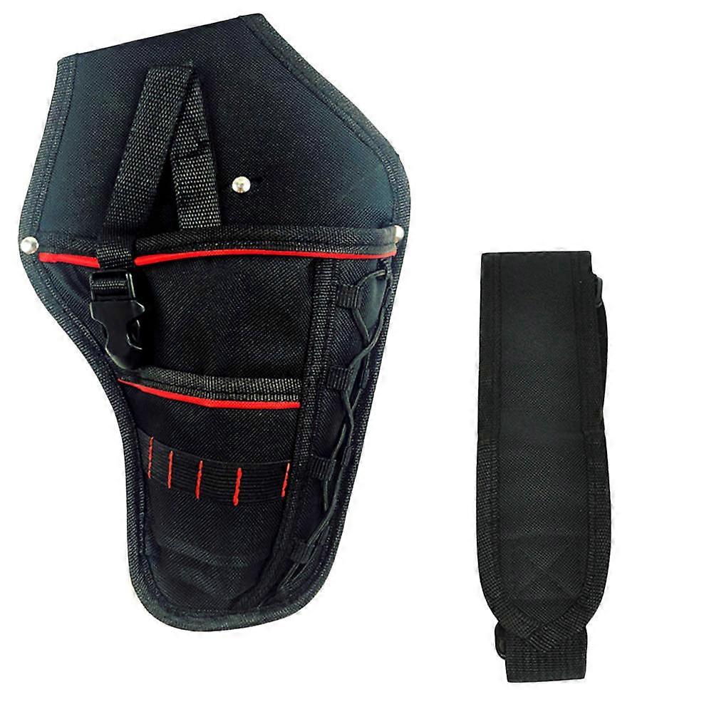 Multifunctional Electric Tool Bag Portable Waist Bag Black Rectangular Carrying Tools 1PC