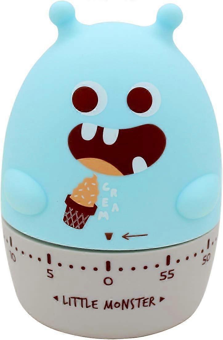 Little monster mechanical timer cartoon cute kitchen timer student time manager countdown blue
