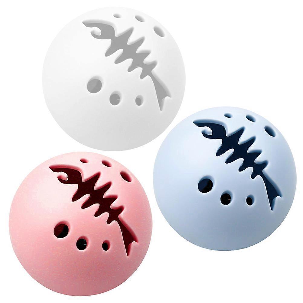Funny Cat Toys Bite Resistant Ball Toy Fish Hollow Pattern Cat Toys Shop Use with Catnip Ring Bell Training 3Pcs