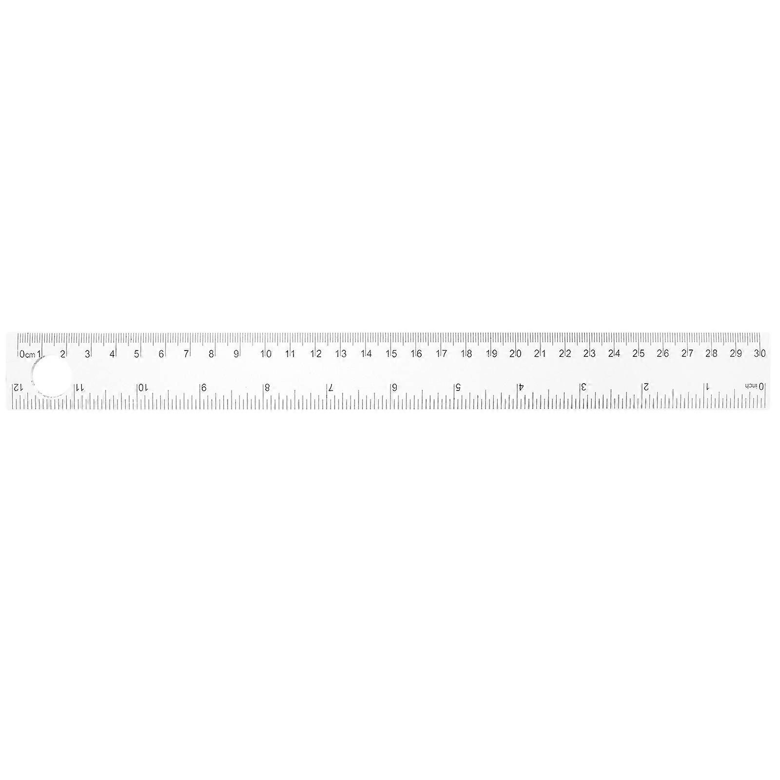 Office Ruler Magnifying Ruler Measuring Tool For Students Office Transparent 30.00X3.00X0.20CM 10Set