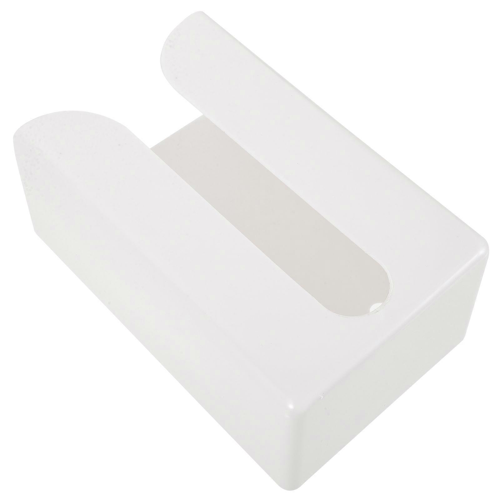 حامل مناديل مثبت على الحائط مكتب تخزين ورق التواليت توفير أبيض 19x13.3x8 سم لمطبخ الحمام 1 قطعة