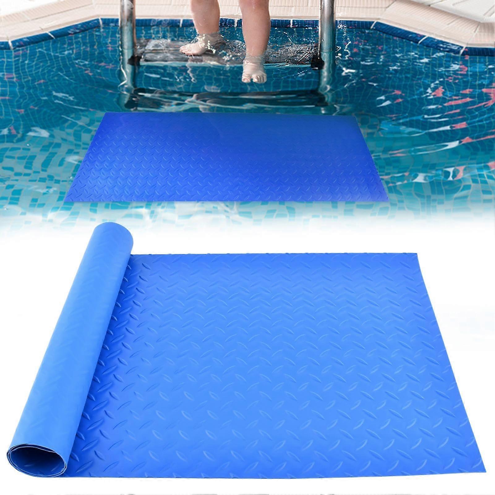 Swimming pool ladder mat, 90 x 40 cm, nonslip floor mat for aboveground ladder, under deck