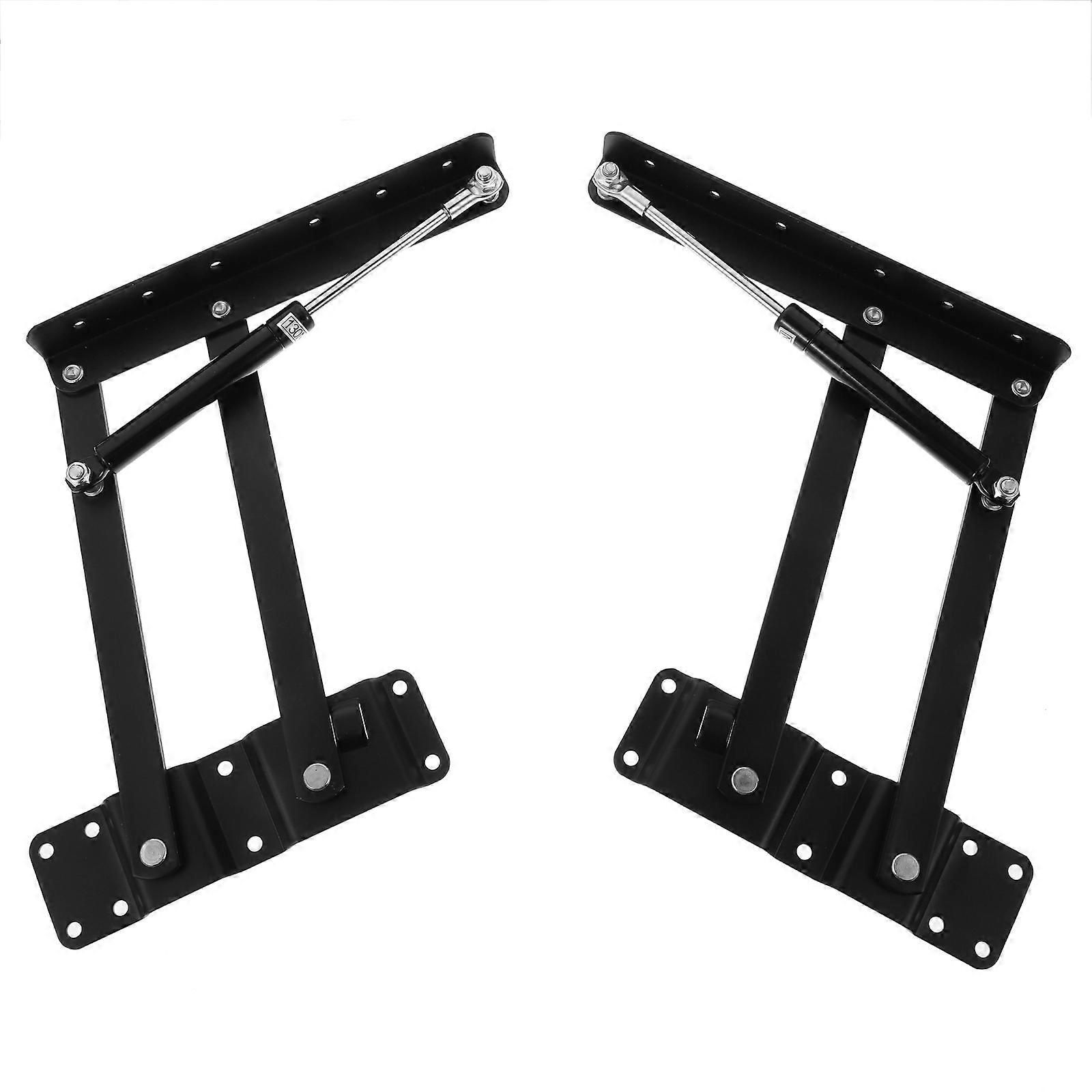 Lift-Up Coffee Table Mechanism with Spring Hinge Support for Furniture Black 1 Pair