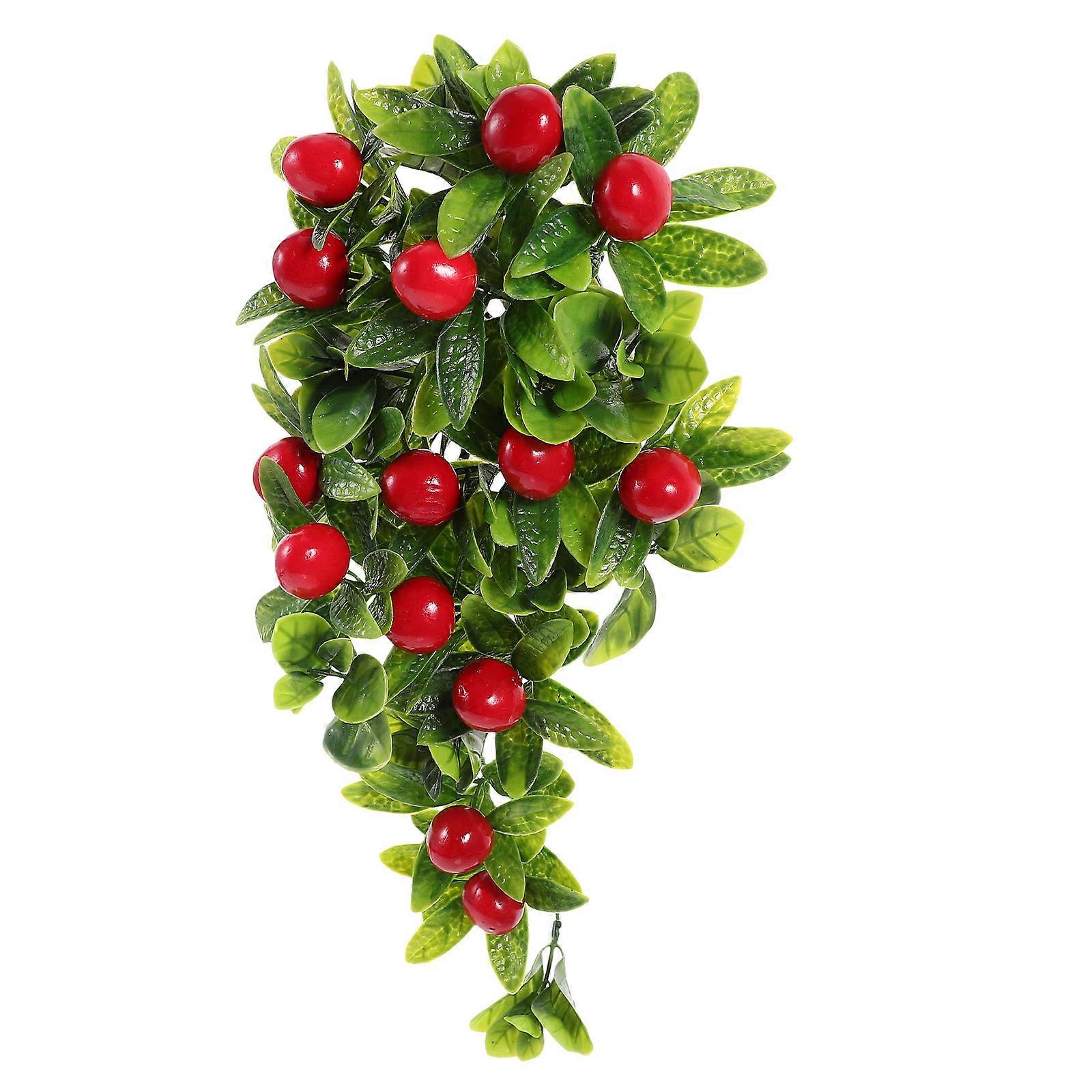 Bright Artificial Green Leaf Faux Fruit Vine Wall Decoration for Home, Wedding, Seasonal & Party Use – Lightweight, Easy Care Fake Vine with Vibrant