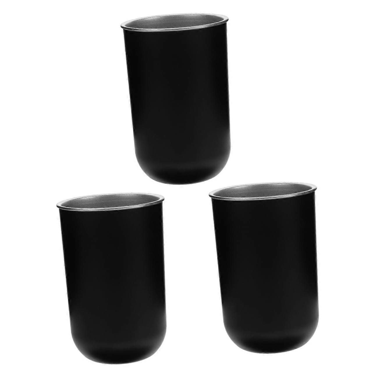 Stainless Steel Toothpaste Holder, Wall Mounted, Toothpaste Cup Holder, 12X8 Cm, Set of 3, Keeps Counter Tidy, Black