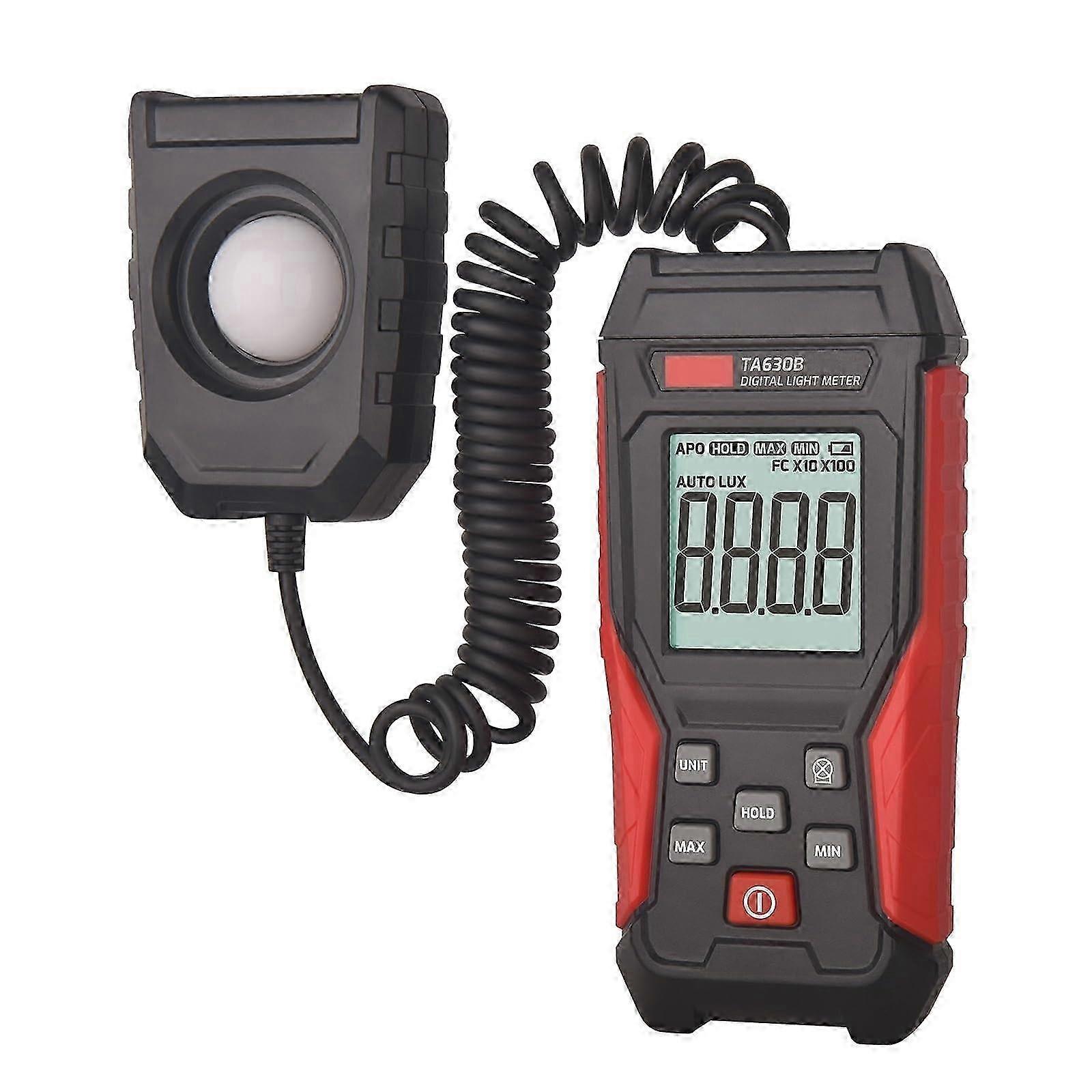 Digital Light Meter Illuminance Lux Meter Record LCD 0~200,000 Measurement Range Flexible Sensor Light Tester