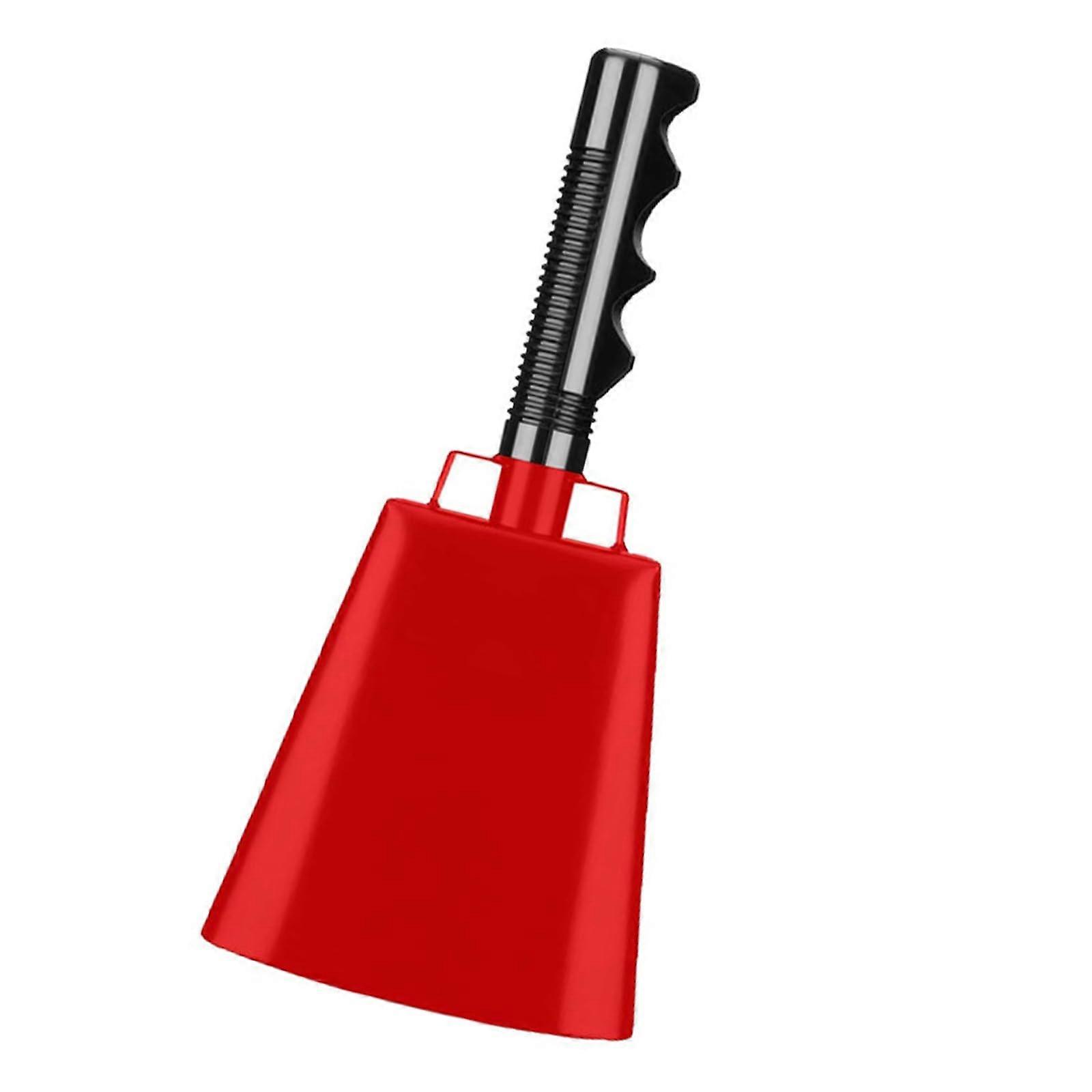 Long cowbells, handheld cowbells for comfortable handling during marathons, cheering and music festivals red
