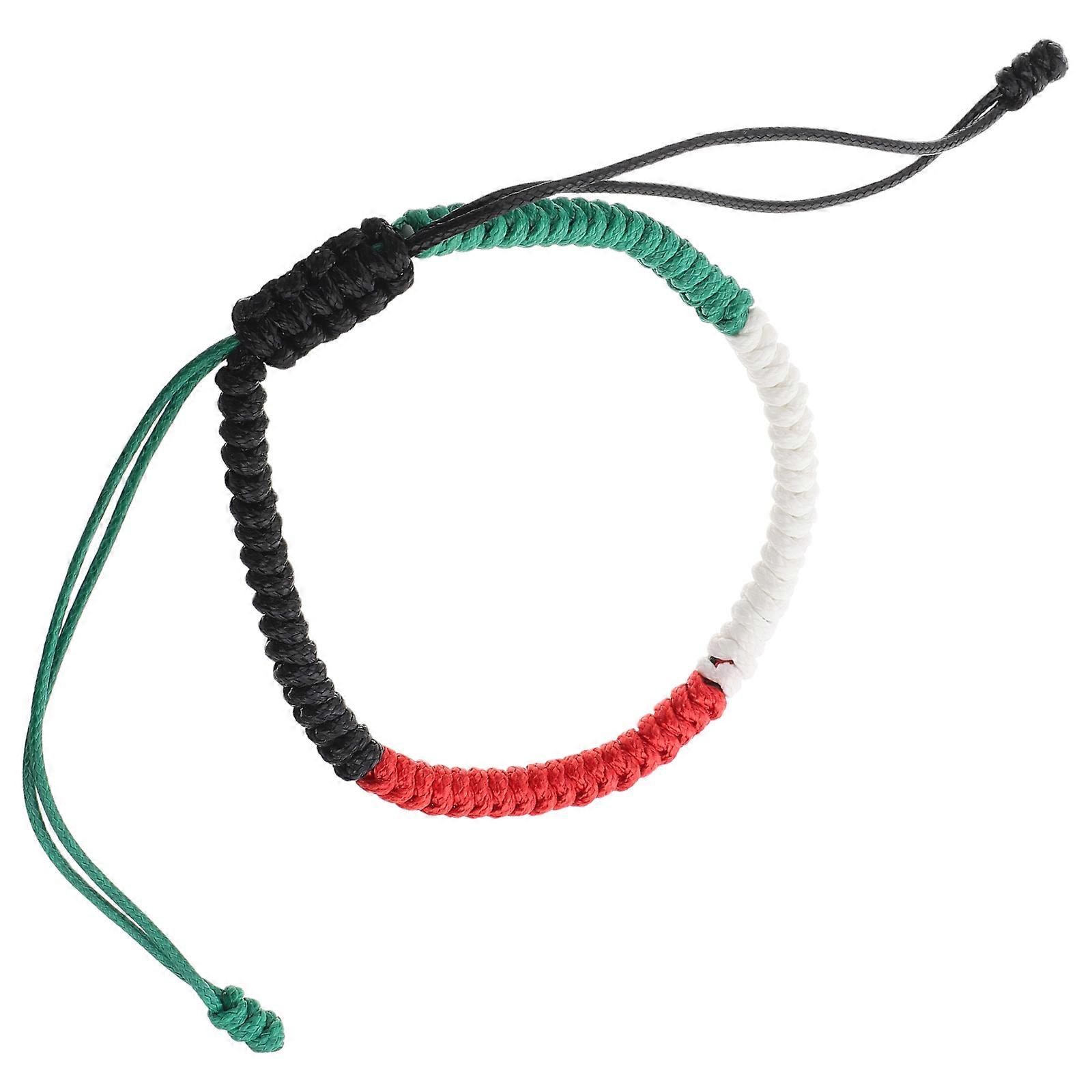 Adjustable Handwoven Palestine Bracelet for Women – Colorful Braided Wristlet with Precise Craftsmanship, Boho Style Accessory for Daily Wear and