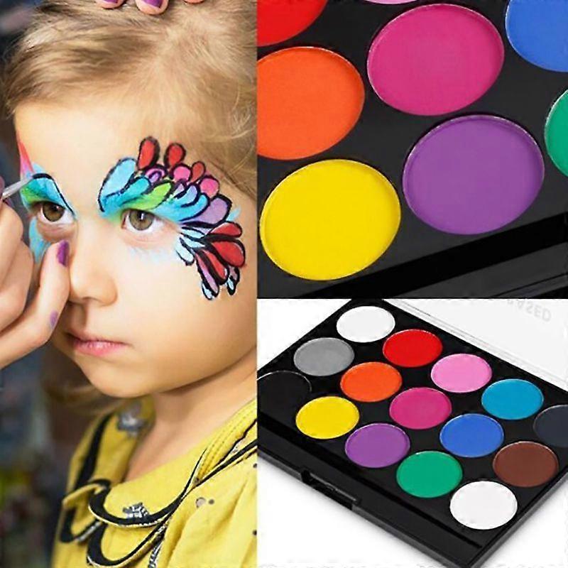 15 färger ansiktskroppsfärg oljemålning konst sminkverktygsset Halloweenfestkit