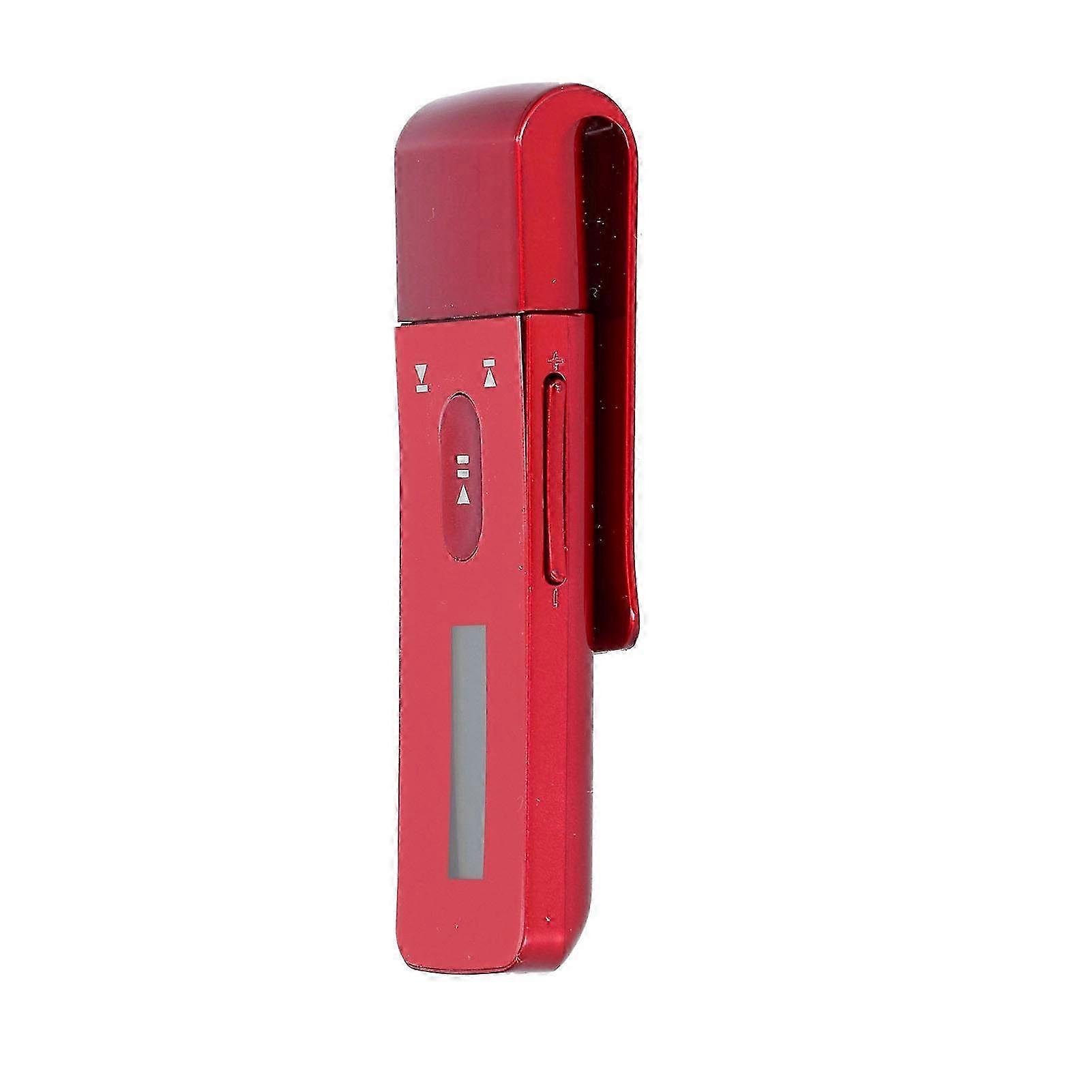 Portable USB 8GB MP3 Player and Voice Recorder with FM Radio Support in Red