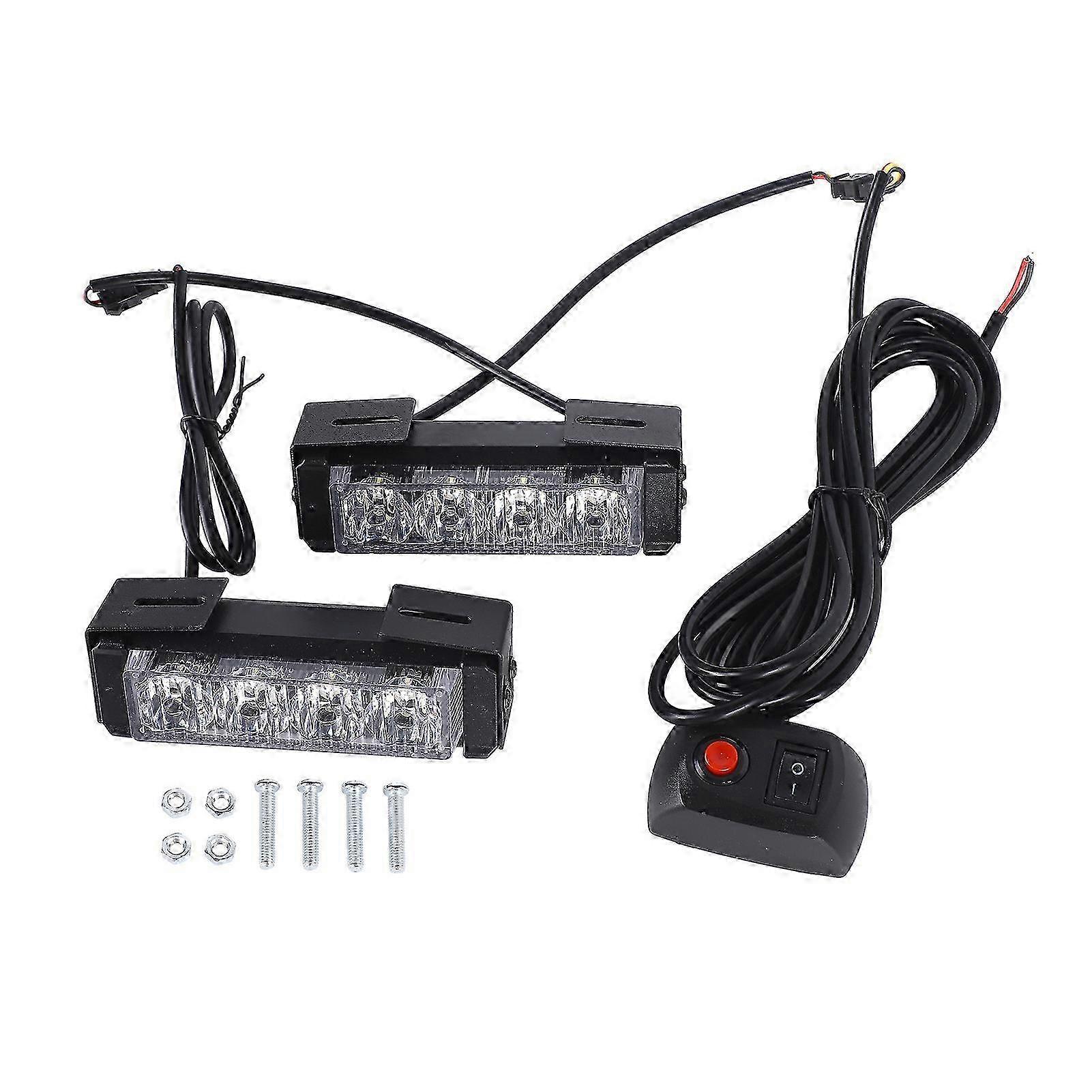 24W 12V 8LED Strobe Lights Bar High Brightness Warning Lamp for Emergency Vehicle Safety