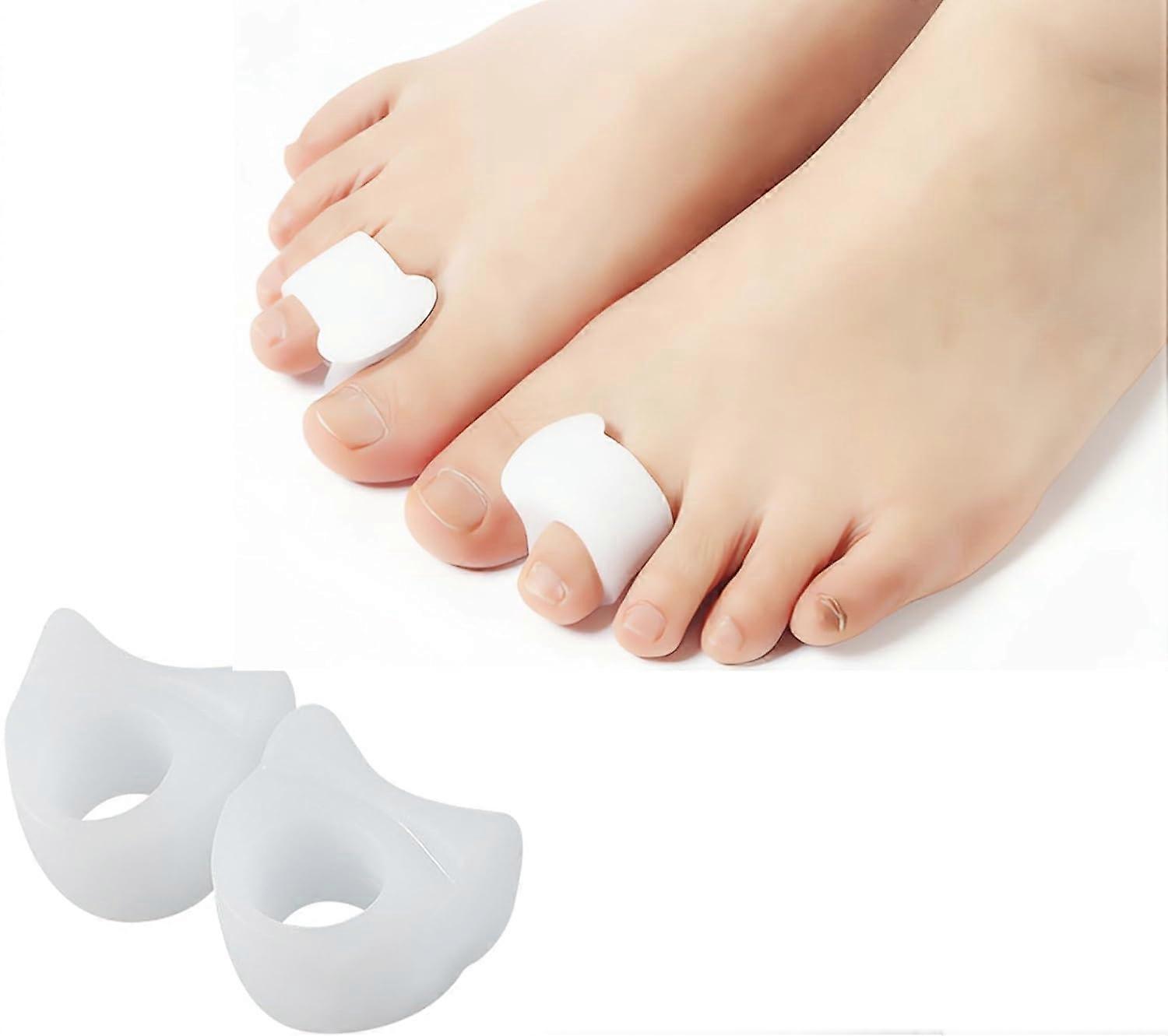 Toe Straightener 12 Gel Toe Separators for Hallux Valgus Correction, Overlapping Toes, White Silicone Toe Separator