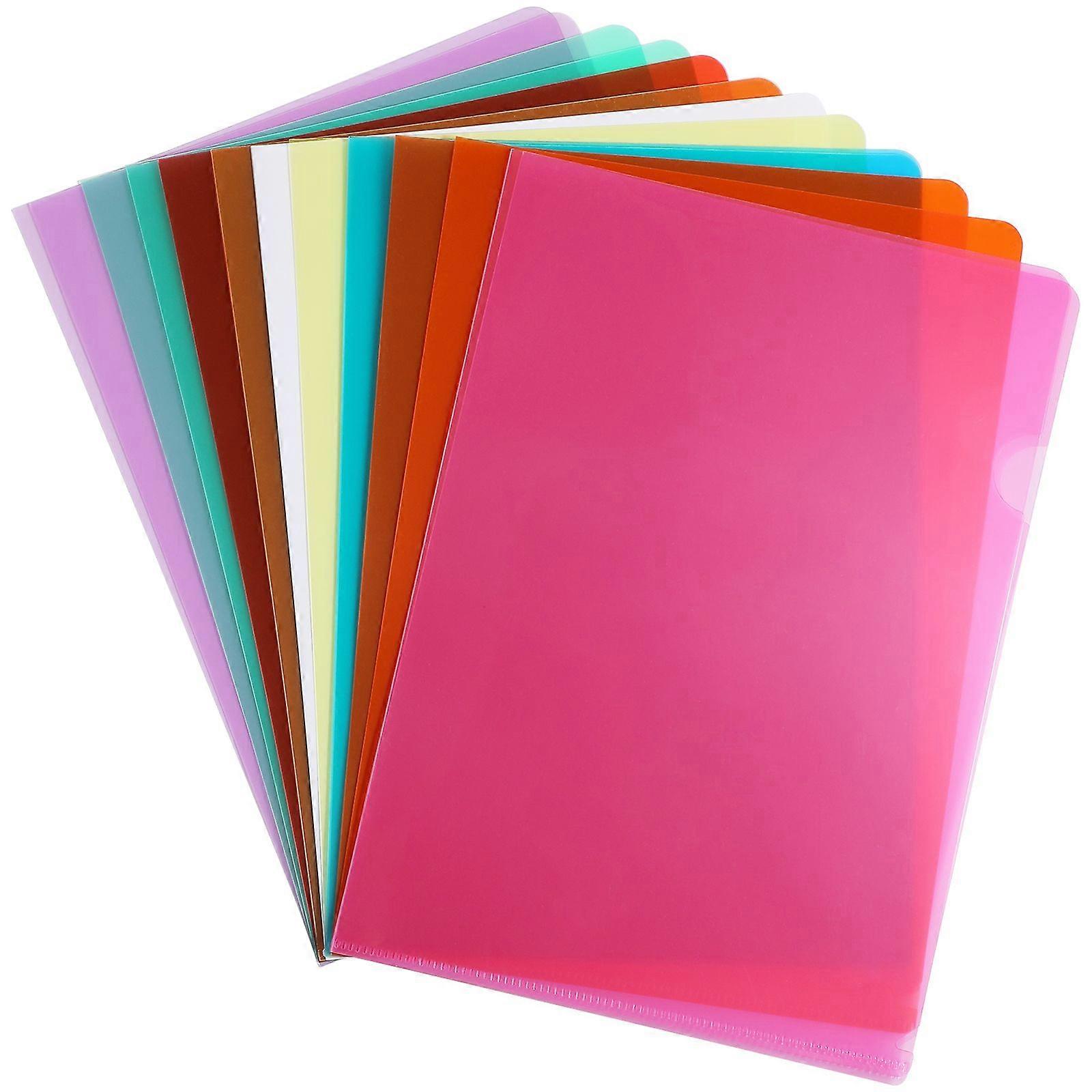 16pcs Clear Document Folders Project Folders L Type Document Protector Folders Letter Size Sheet Protectors A4