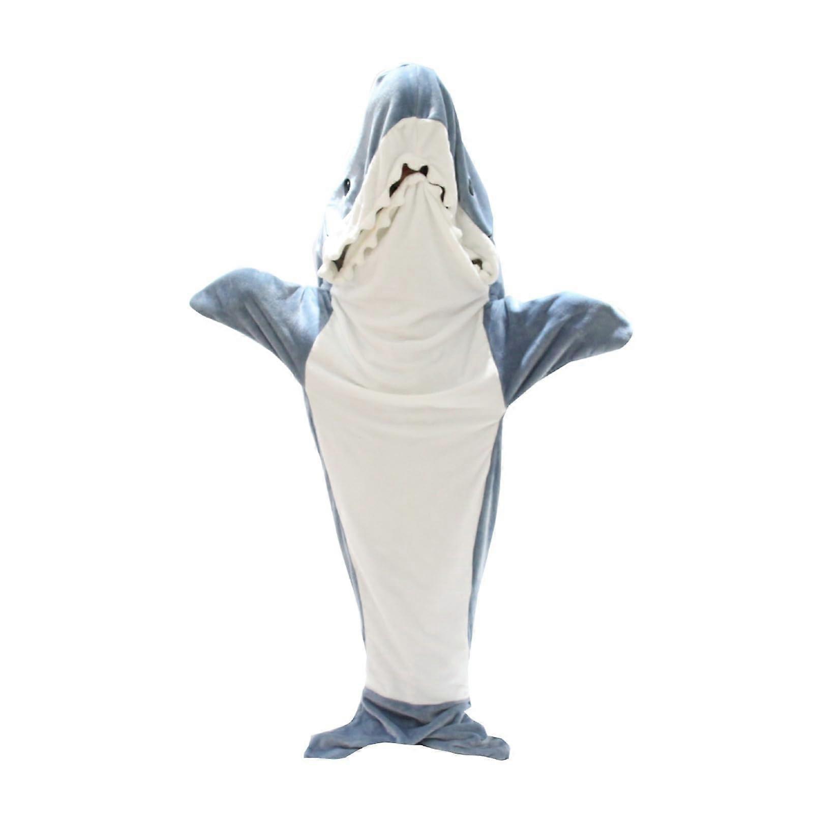 Shark Blanket For Adults Wearable With Sleeves Shark Tail Hooded OnePiece Cozy Soft Suitable Height 155165 Cm