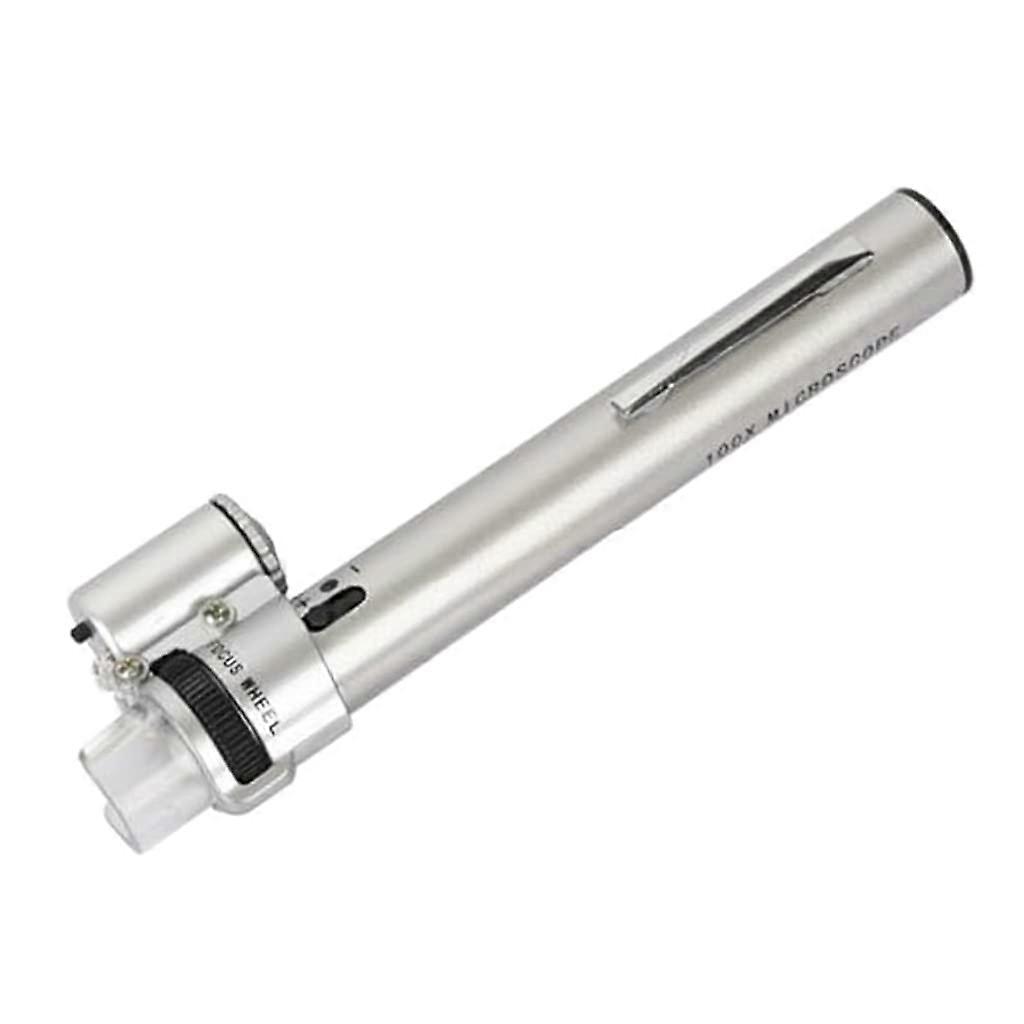 100x Microscope LED Light Adjustable Magnification for Home School Use with Focus on Glass Science Projects