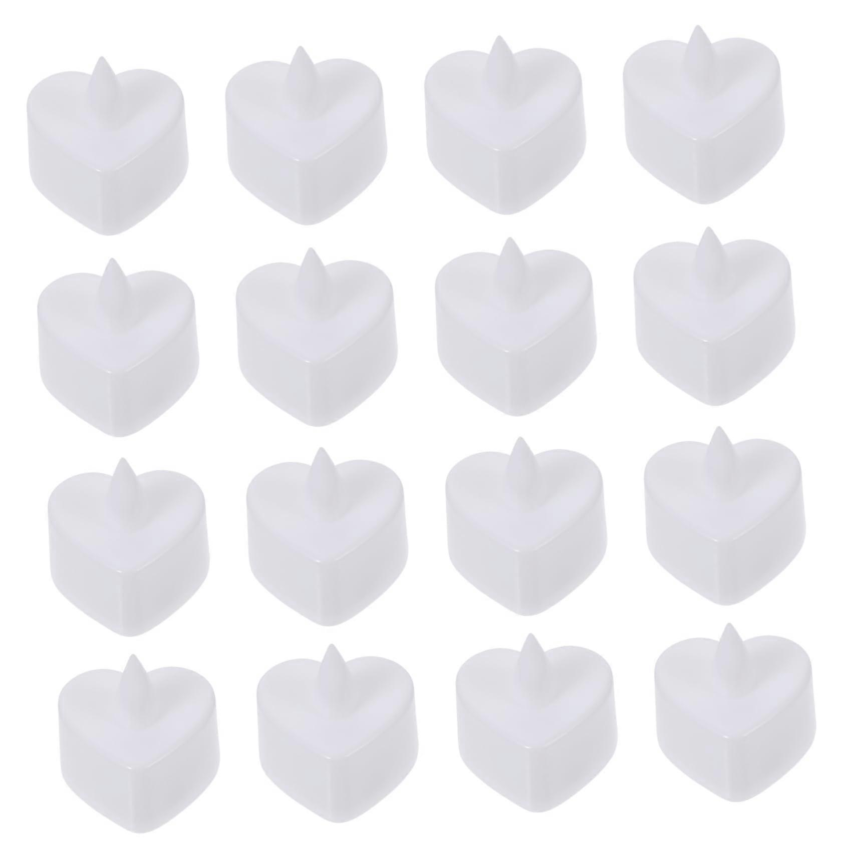 24-Pack LED Flickering Candle Lights Battery Operated Heart-Shaped Decorative Candles for Home Decor and Events