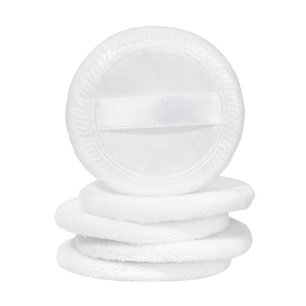 5pcs Soft Cotton Loose Powder Puff Makeup Applicators for Even Foundation Application Ideal for Salon, Home & Travel Use