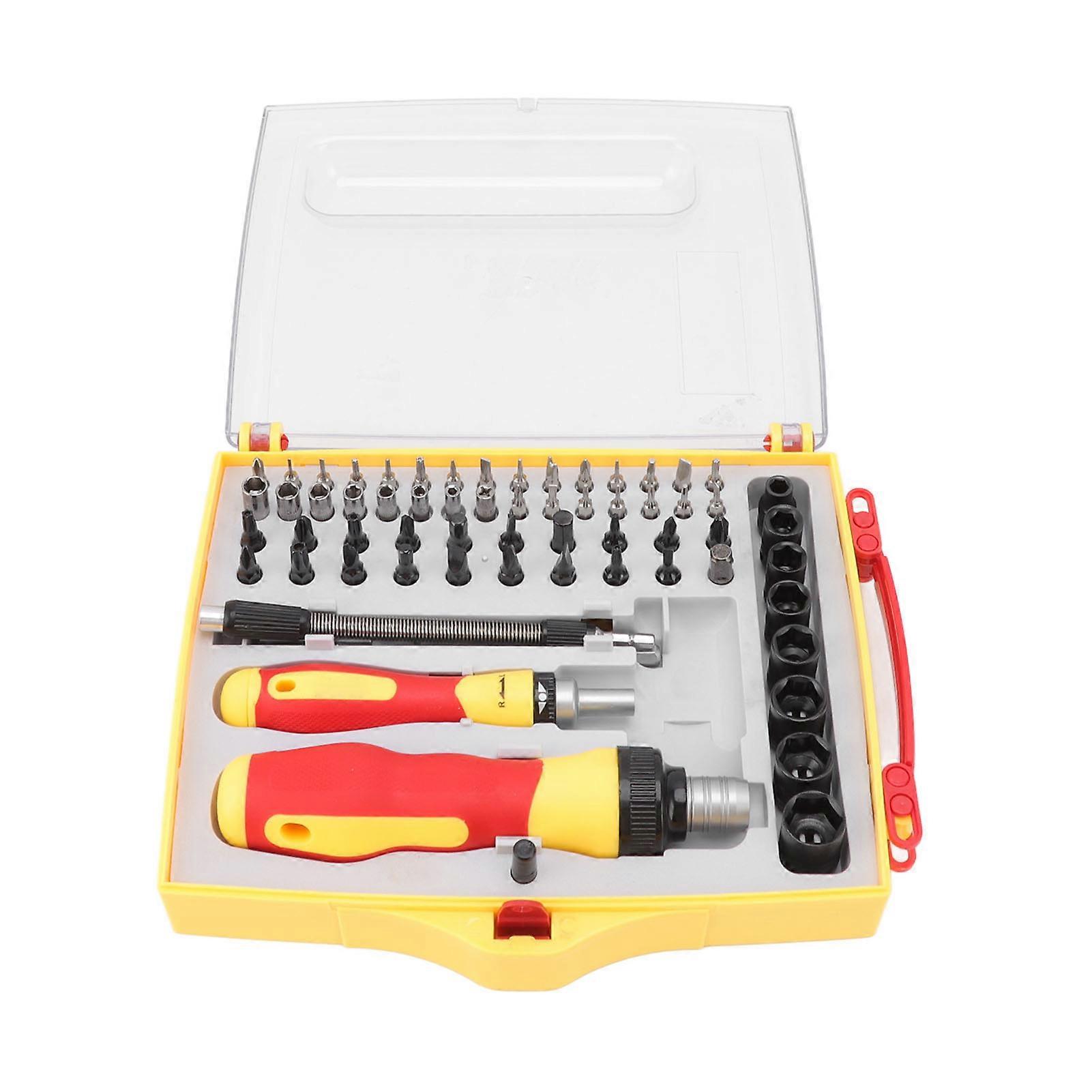 62 in 1 Ratcheting Screwdriver Set with Magnetic Rubber Handle for Electronics Repair
