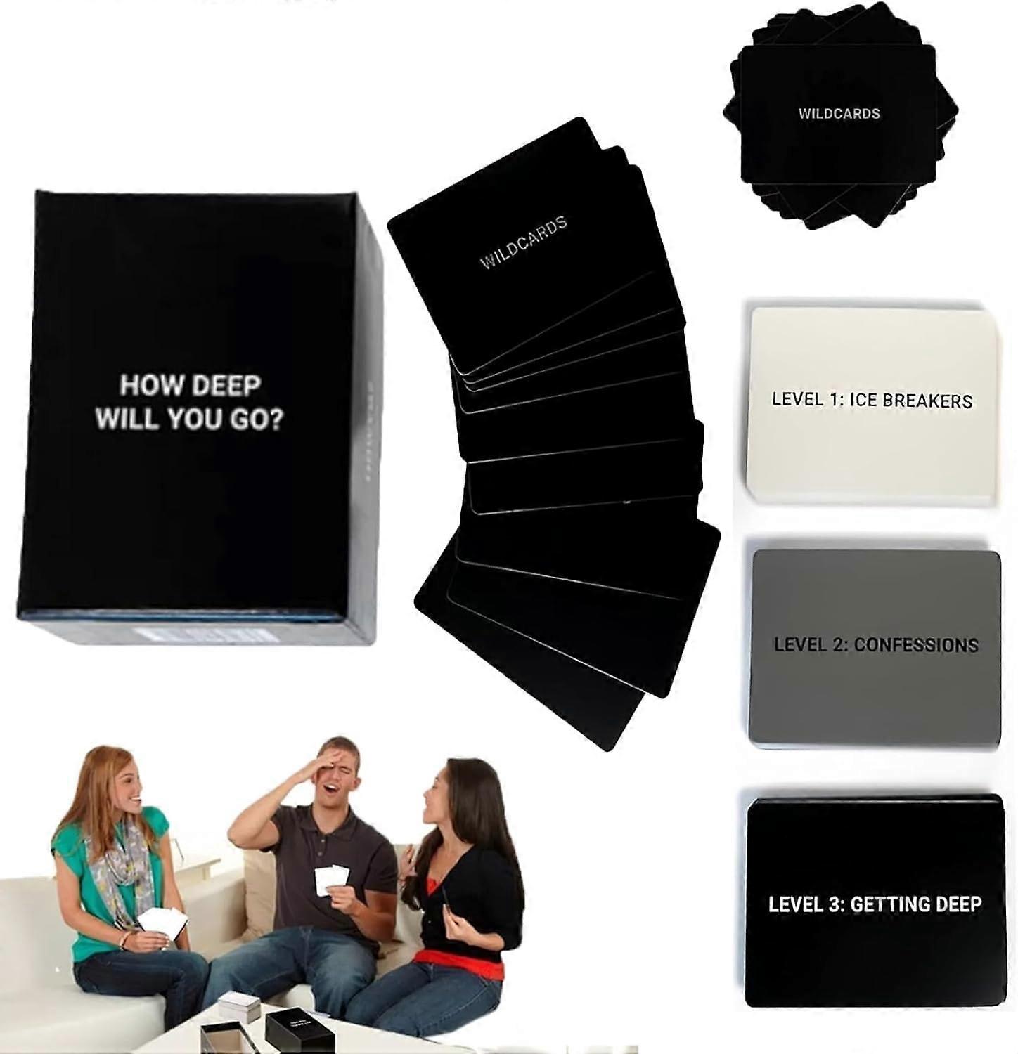 How Deep Will You Go? Deeptalk, Deep Conversations Card Game, 99 Icebreaker Card Game