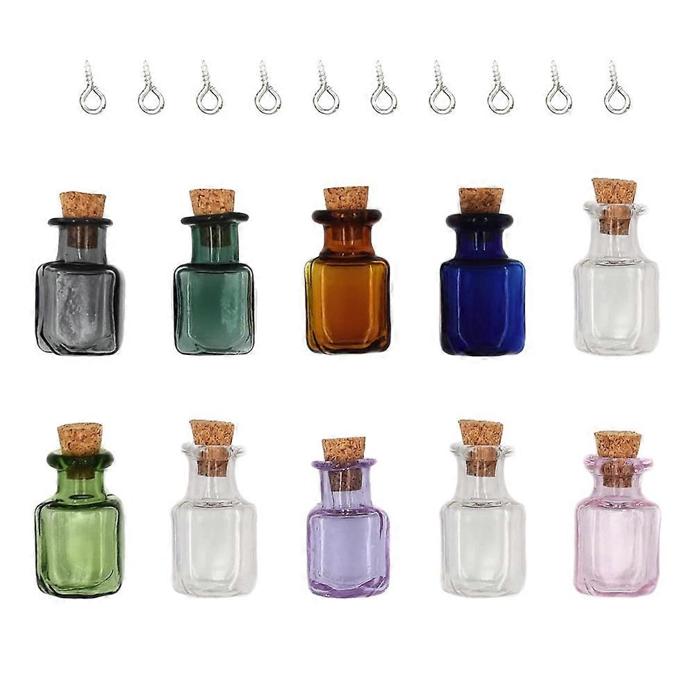 Crafts Small Bottles Mini Glass Jars with Cork Stoppers for DIY Art Projects Capacity 2ml 10Pcs