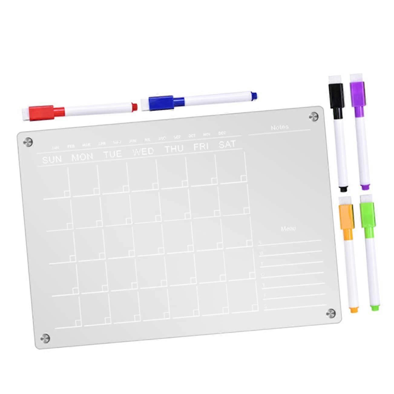 1 piece Magnetic Notice Board, Magnetic Dry Erase Calendar, Refrigerator Board, Large Magnetic Calendar, Acrylic Dry Erase Board, Transparent