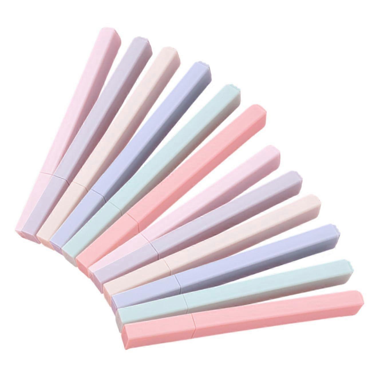 12-Piece Pastel Highlighter Set for School and Office, Vibrant Colors for Notes and Documents, Easy to Use