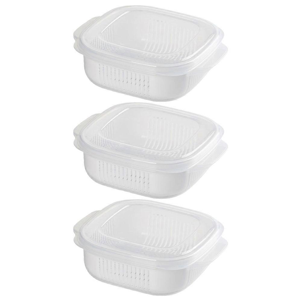 Rice Keeper Container Food Storage Containers Households Compact Design 6.1×5.2×1.5in 3Pcs