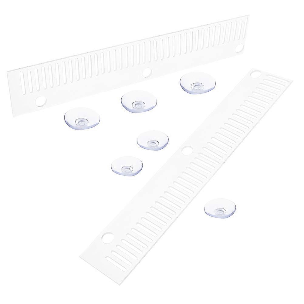 Suction Cup Fish Comb Anti Overflow Comb For Aquarium Owners Transparent 30.00X5.00X0.30cm Abs 2Pack