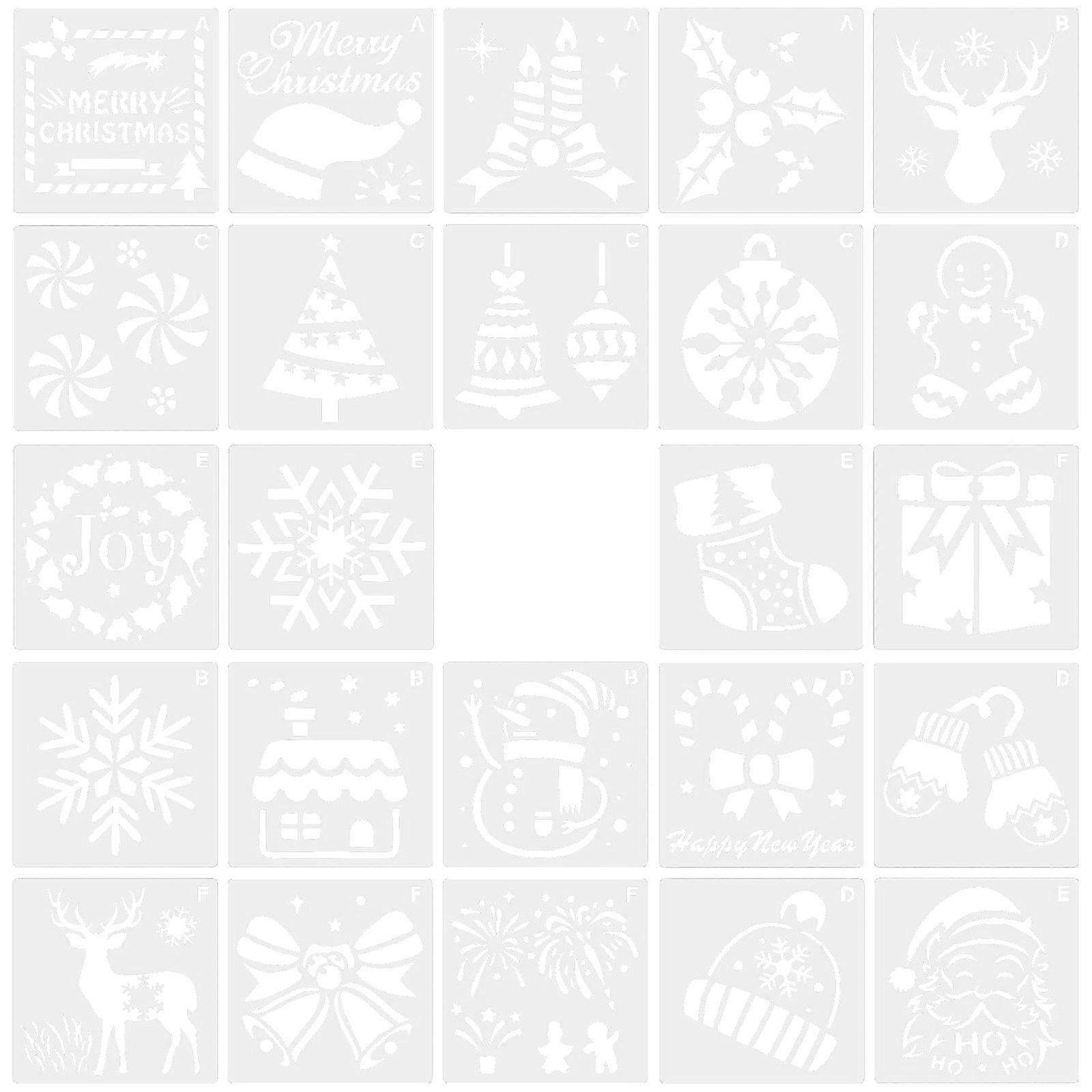 Stencils For Drawing Diy Projects Home Decoration Plastic Hollow Drawing Template 24Pcs