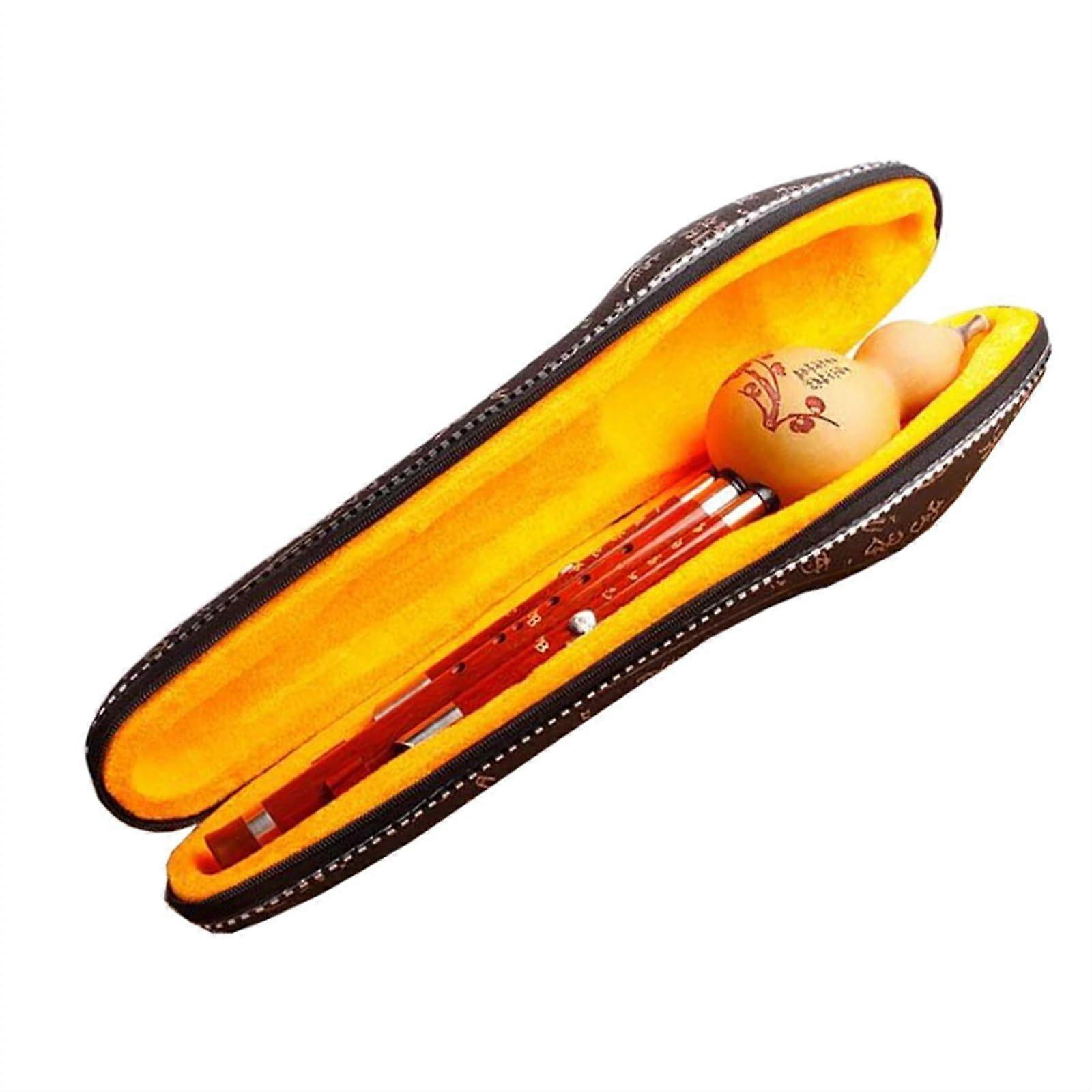 Chinese Handmade Rosewood Sound Tube, Hulusi Flute, Double Tone C/B Pumpkin Flute with Case Professional Hulusi