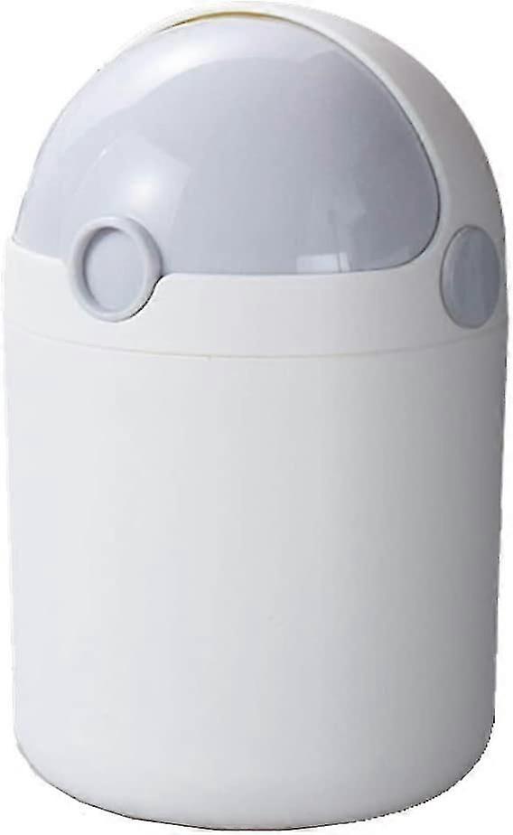 Mini Table Bin, Small Office Bin, Pretty Office Bin with Lid (Gray)