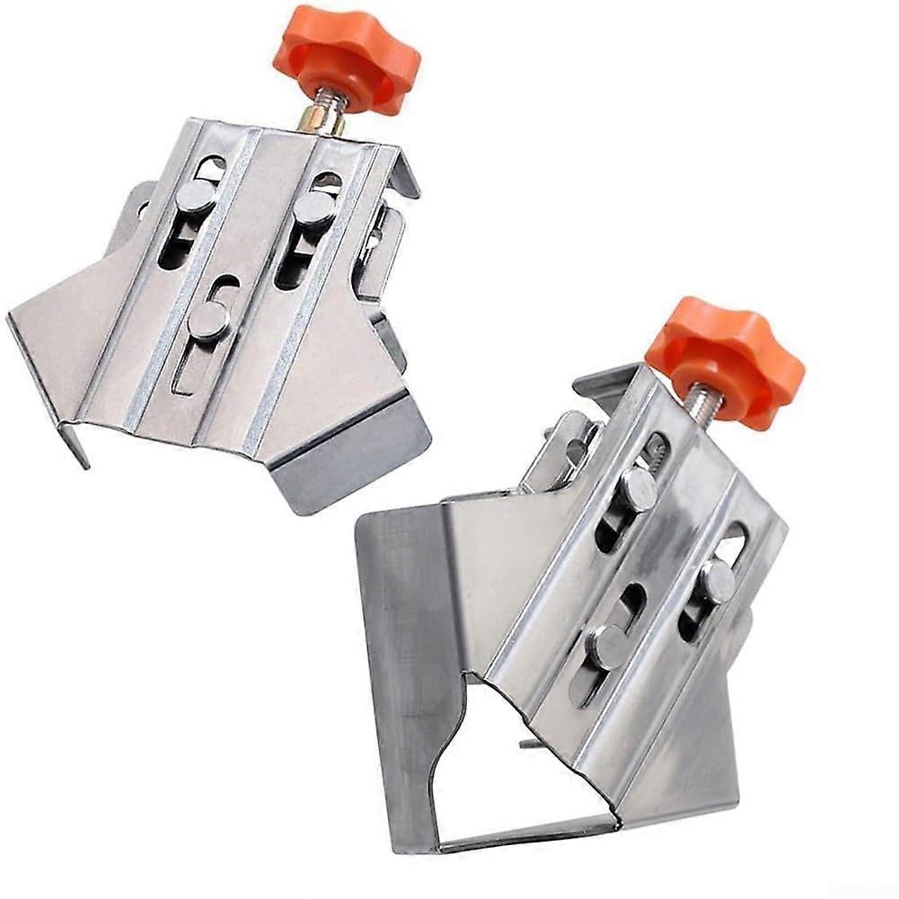 Tshaped corner clamp made of stainless steel, an indispensable tool for precise workpiece alignment.
