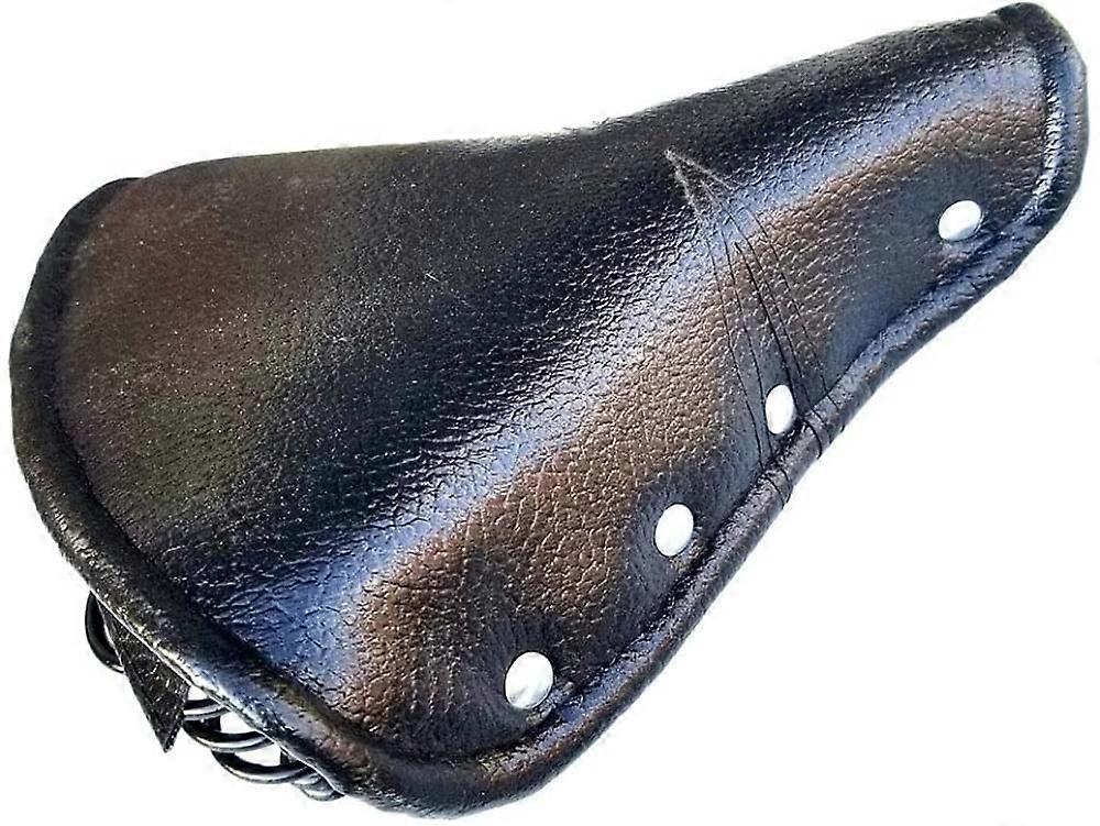 Most comfortable bicycle seat, memory foam waterproof bike saddle 23x25.5 cm vintage retro leather sprung saddle for MTB bikes.