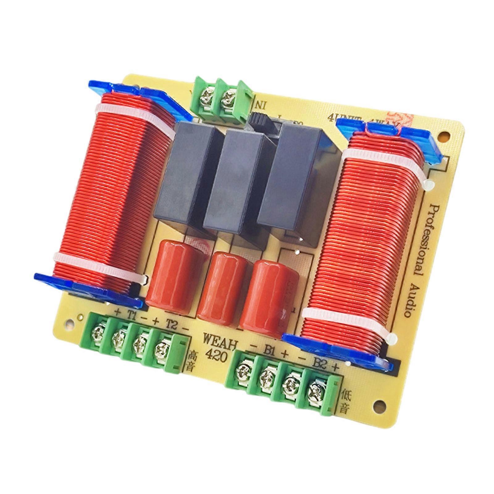 Speaker Sound Optimizers, 400W 4 Way Audiophiles Crossovers with Adjustable Frequency Dividers Multicolor