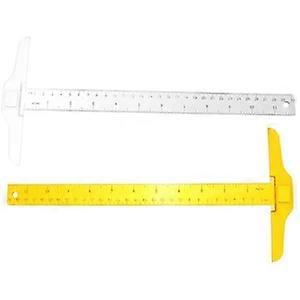 Drafting Ruler, T-shaped Carpentry Squares, 2 Pcs Small Plastic for Child