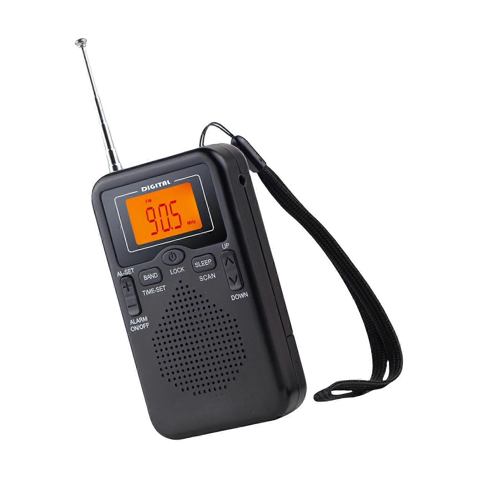 Compactly AM FM Radio With Large Digital Display Stereo Earphone 3.5mm Port Sleep Timers Alarm Clock For Jogging Walking Multicolor