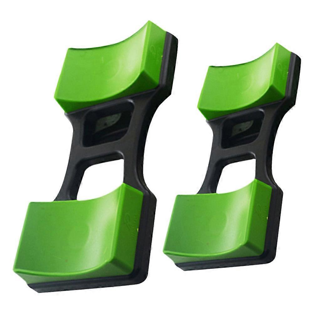 Green Plastic Dumbbell Rack Stand for Home Use DualLayer Weight Storage with AntiSlip Pads 2 Pcs