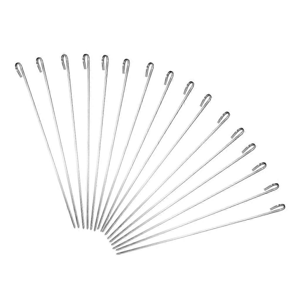 Stainless Steel Kabob Skewers Meat Skewering Vegetable Skewering Hand Injury Prevention 16Pcs