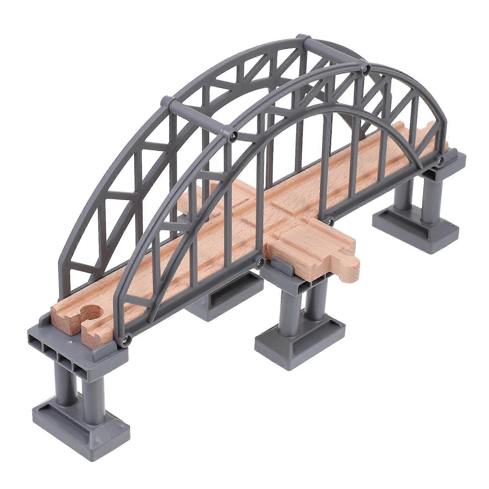 Toy Train Bridge Accessory Made of ABS Grey for Decor Helps Develop Creative Thinking