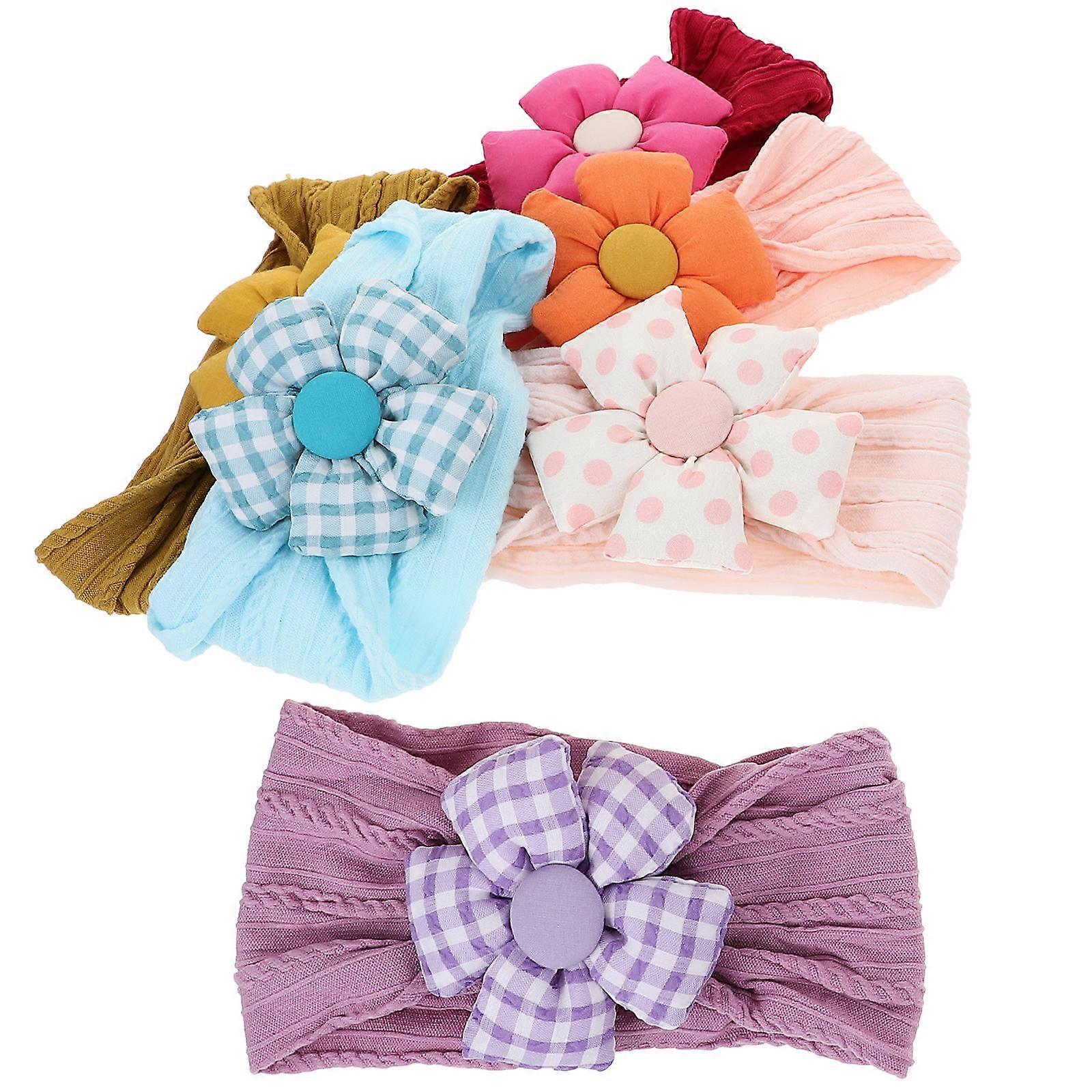 6pcs Flower Headbands for Elastic Hair Accessories – Comfortable & Safe for Newborns, Daily Wear & Special Occasions