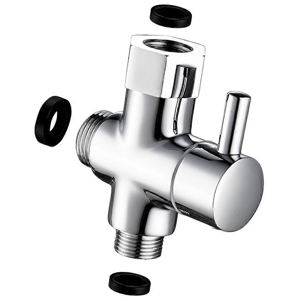 Durable Copper Europe Shower Faucet Divertor with Silver Plating for Home Use 3/8